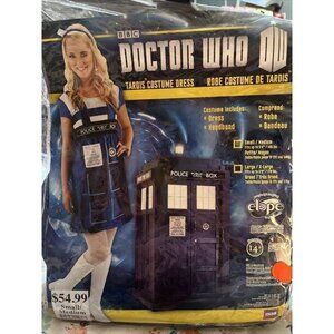 NWT Doctor Who BBC Women's Tardis Costume Dress Police Phone Booth Small/Medium